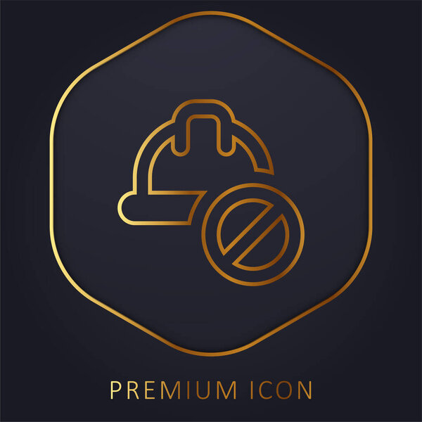 Banned golden line premium logo or icon