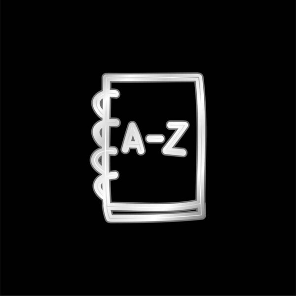 Address Book Hand Drawn Outline silver plated metallic icon