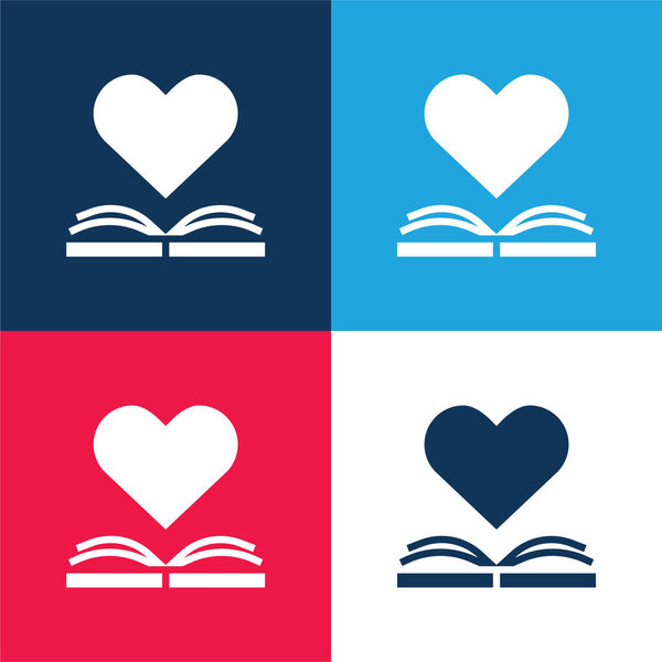 Книга синий и красный четыре цвета минимальный набор значков