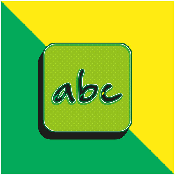 Alphabet Letters Symbol In Rounded Square Green and yellow modern 3d vector icon logo