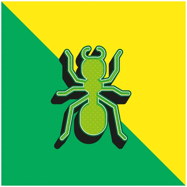 Ant Green Yellow Modern Vector Icon Logo — Stock Vector