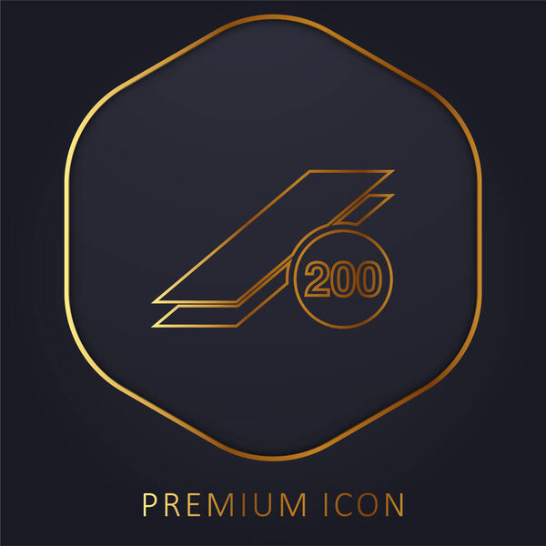 200 Печать золотой линии премиум логотип или значок