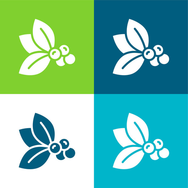 Berries Flat four color minimal icon set