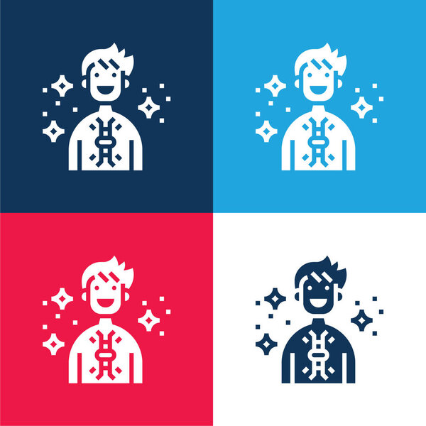 Antibodies blue and red four color minimal icon set