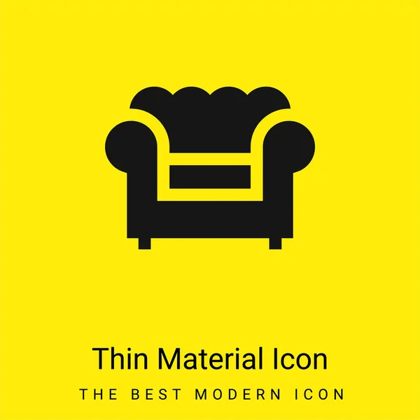 Sillón Mínimo Icono Material Amarillo Brillante — Vector de stock