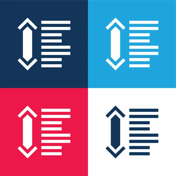 Blue Red Four Color Minimal Icon Set — Stock Vector