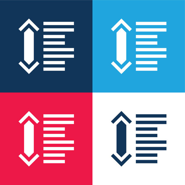 Between blue and red four color minimal icon set