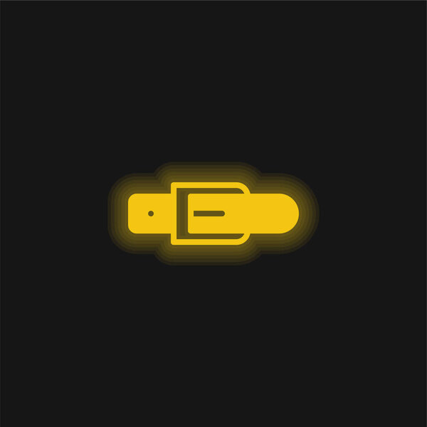 Желтый светящийся неоновый значок