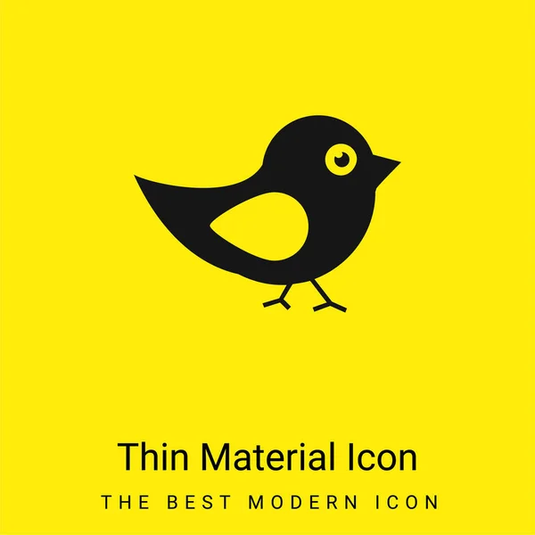 Fågel Svart Och Vitt Fjädrar Minimal Lysande Gult Material Ikon — Stock vektor