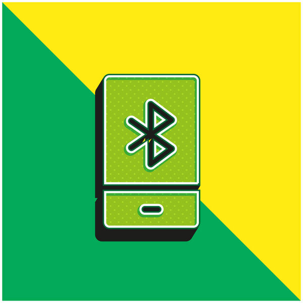Bluetooth Зеленый и желтый современный 3d векторный логотип
