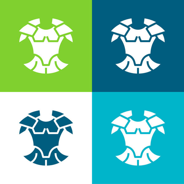 Armor Flat four color minimal icon set
