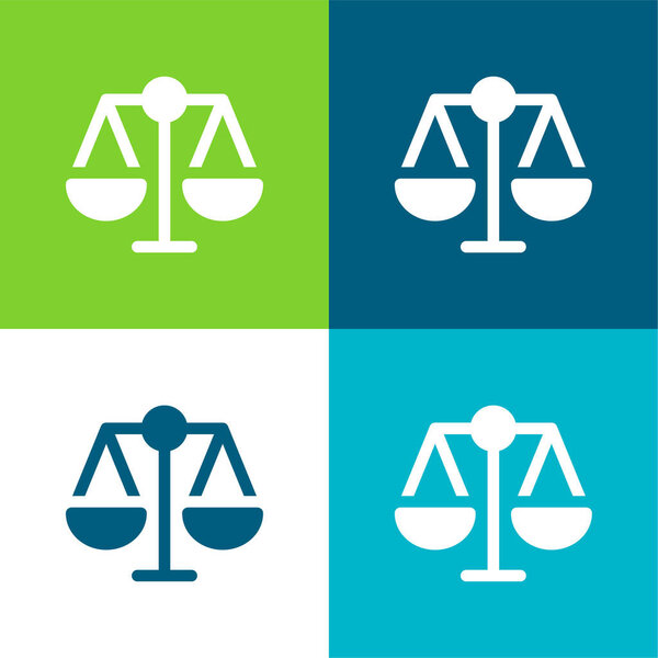 Плоский четырехцветный минимальный набор иконок