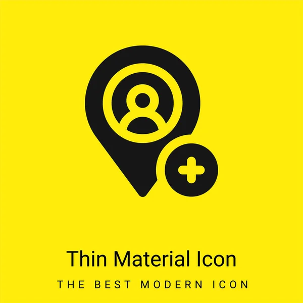Añadir Ubicación Icono Material Amarillo Brillante Mínimo — Archivo Imágenes Vectoriales
