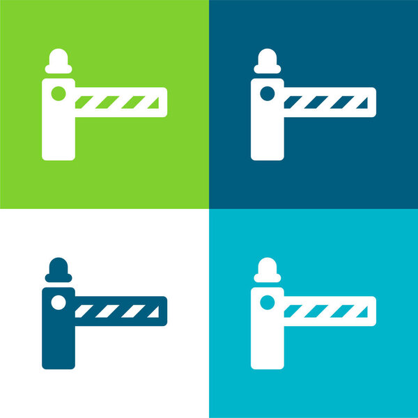Barrier Flat four color minimal icon set