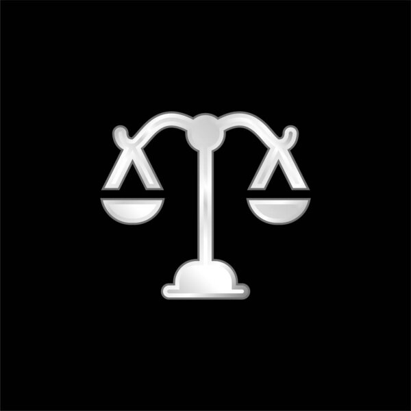 Balance silver plated metallic icon