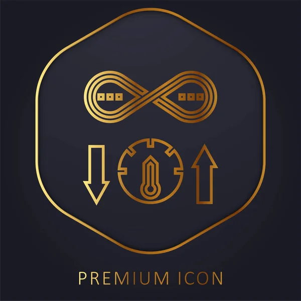 Ancho Banda Línea Dorada Logotipo Premium Icono — Vector de stock