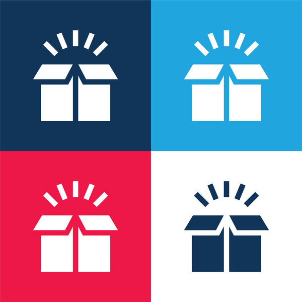 Коробка синий и красный четыре цвета минимальный набор значков