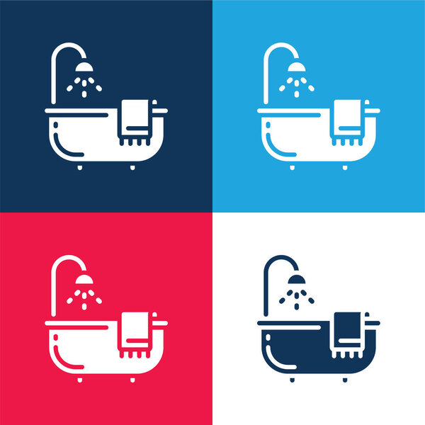 Батуб синий и красный четыре цвета минимальный набор значков