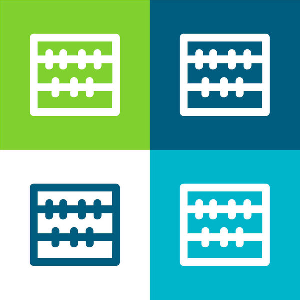 Abacus Maths Tool Flat four color minimal icon set