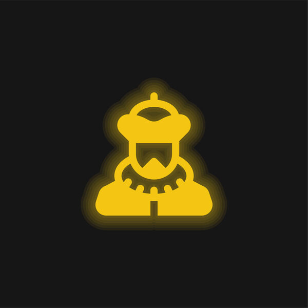 Барон жёлтый светящийся неоновый символ