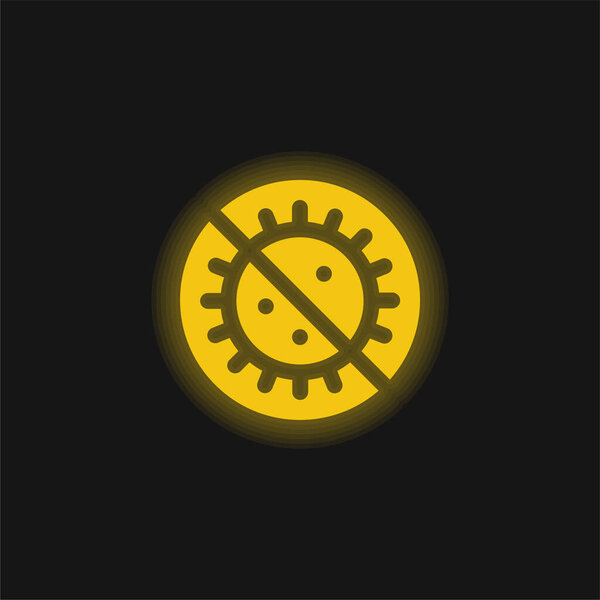 Желтый светящийся неоновый значок