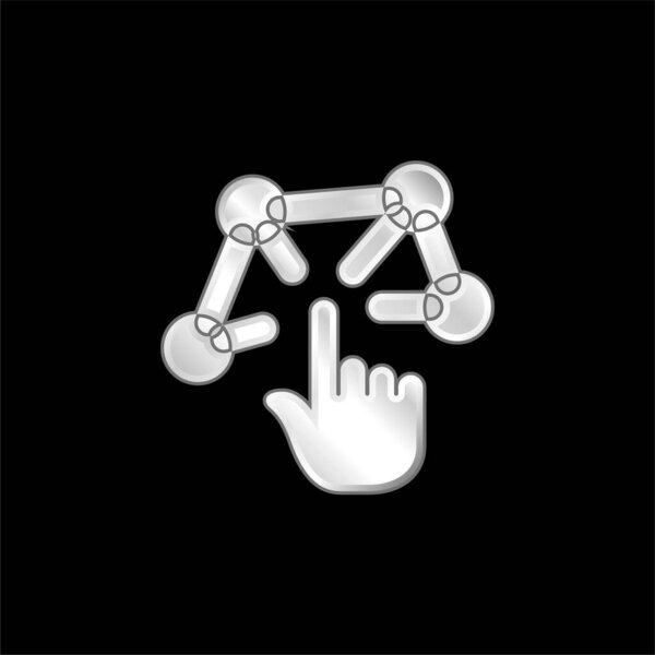 3d Modeling silver plated metallic icon