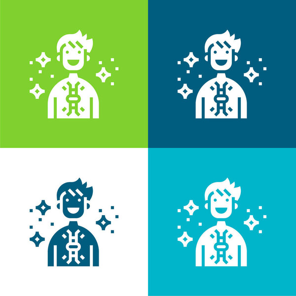 Antibodies Flat four color minimal icon set