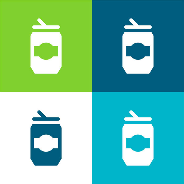 Beer Can Flat four color minimal icon set