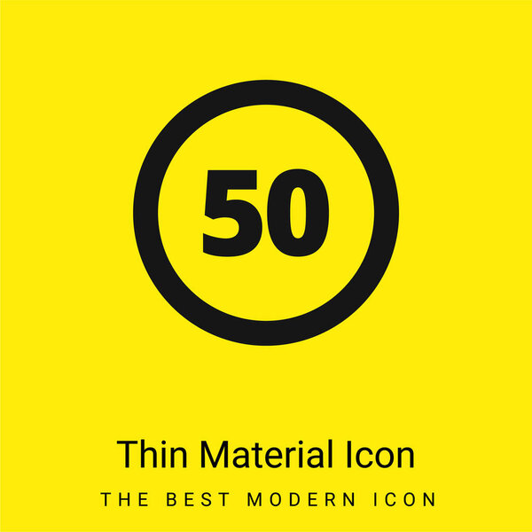 50 Speed Limit Sign minimal bright yellow material icon