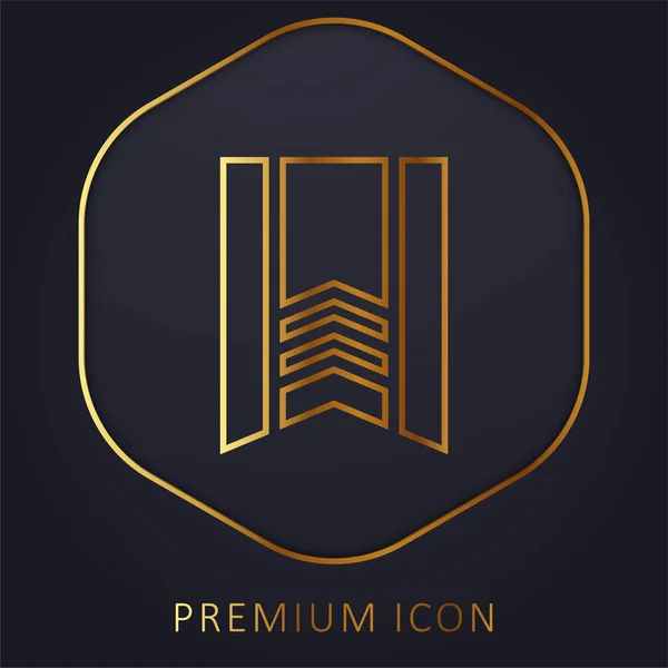 stock vector Banner golden line premium logo or icon