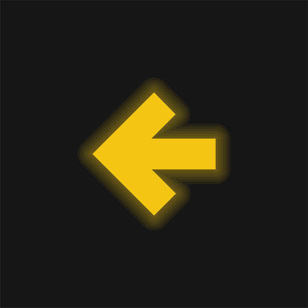 Стрелка, указывающая влево на желтый перчаточный неоновый значок