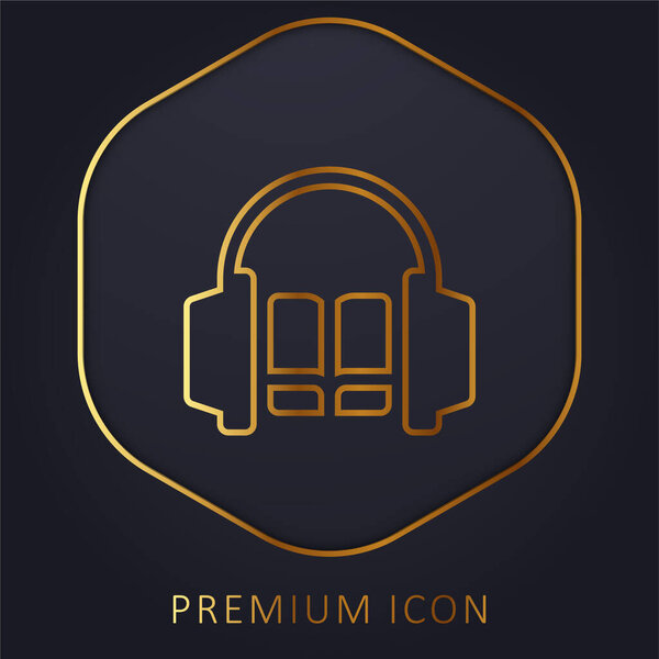 Audiobook golden line premium logo or icon