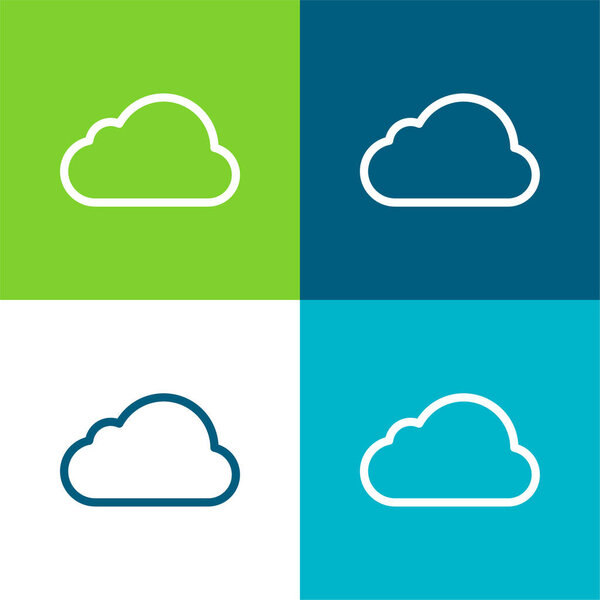 Big Cloud Flat four color minimal icon set