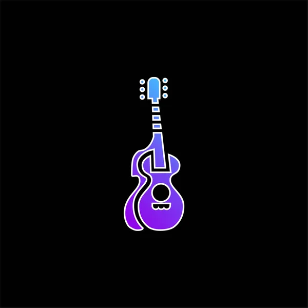 Akustikgitarre Mit Silhouette Blauem Gradientenvektorsymbol — Stockvektor