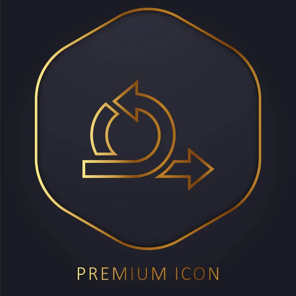 Ευέλικτη Χρυσή Γραμμή Premium Λογότυπο Εικονίδιο — Διανυσματικό Αρχείο