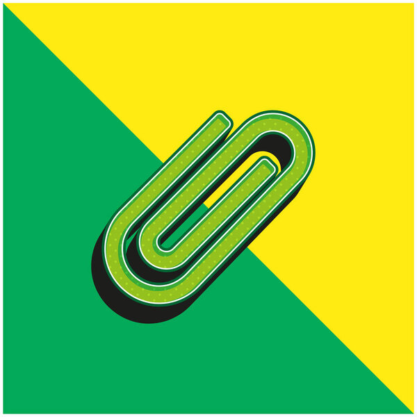 Прикрепить зеленый и желтый современный 3D логотип векторной иконки