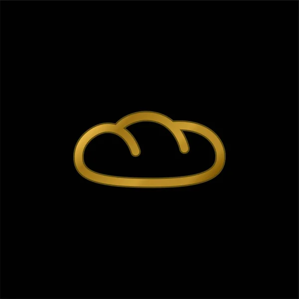 Bread Gold Plated Metalic Icon — 스톡 벡터