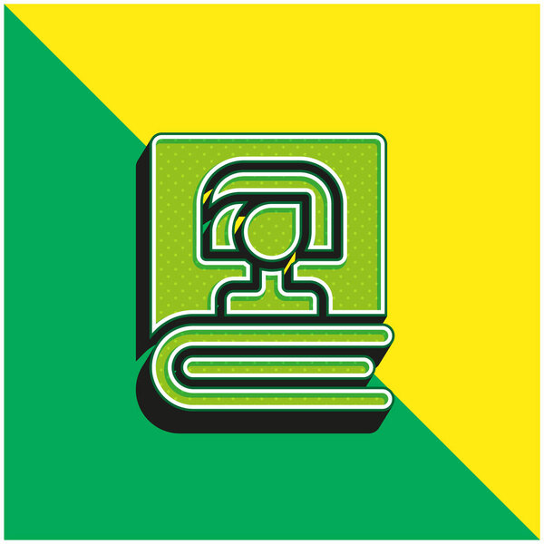 Green and yellow modern 3d vector icon logo