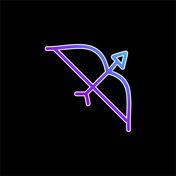 Arch With Arrow Hand Drawn Tool blue gradient vector icon