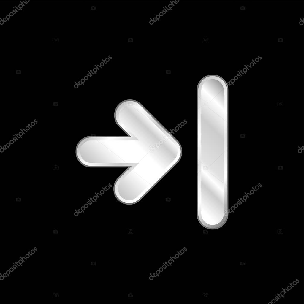 Arrow To Last Track silver plated metallic icon