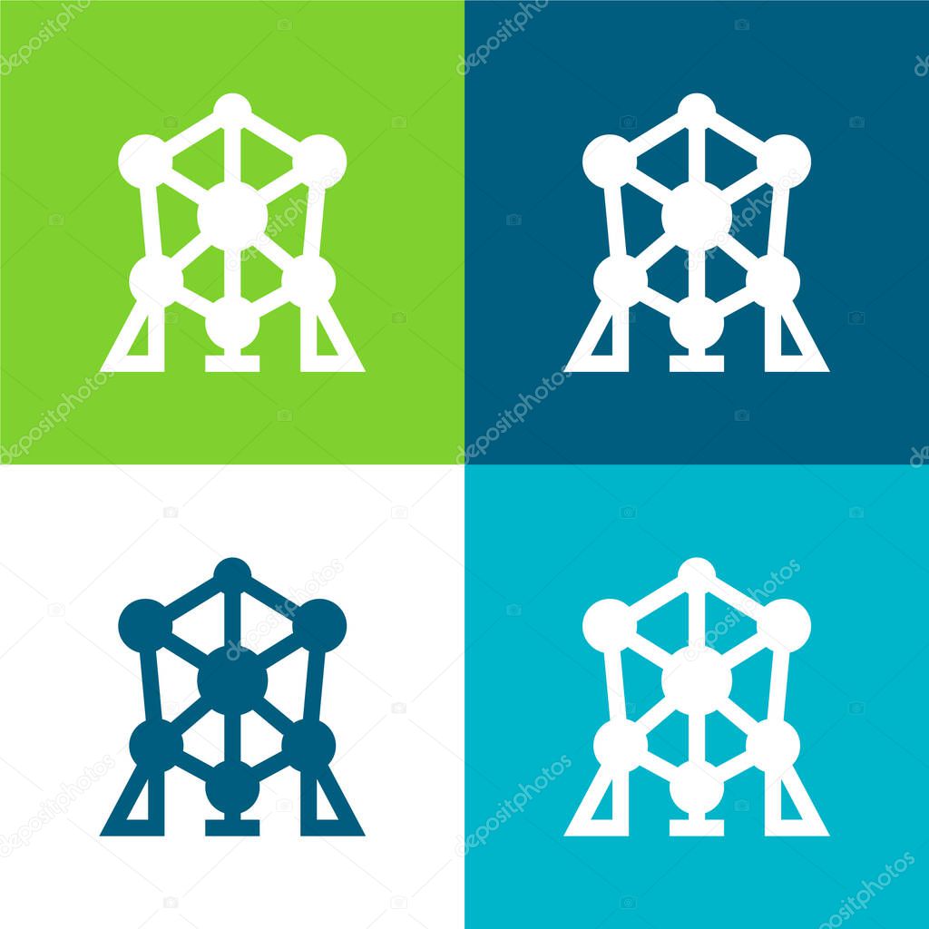Atomium Flat four color minimal icon set