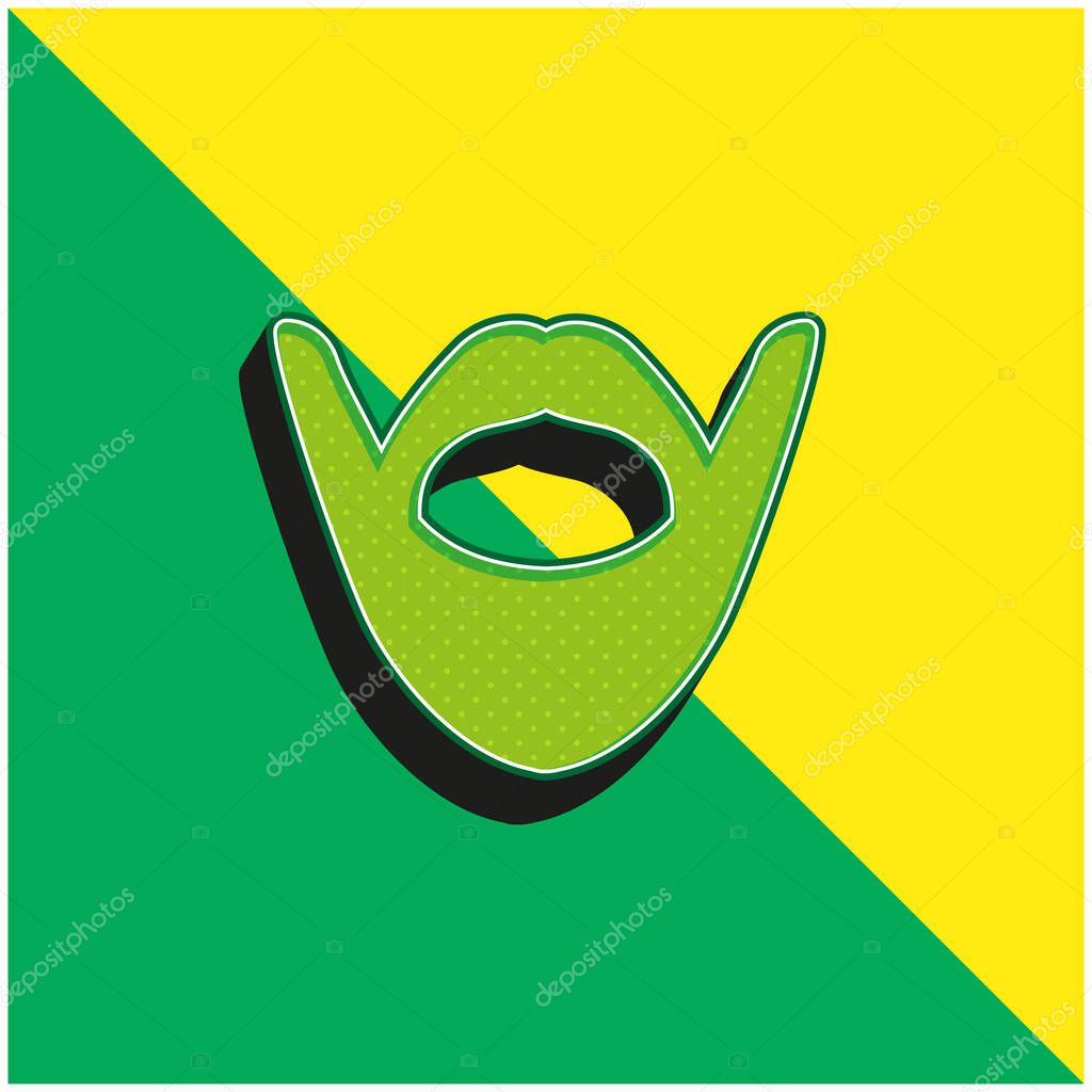 Beard Green and yellow modern 3d vector icon logo