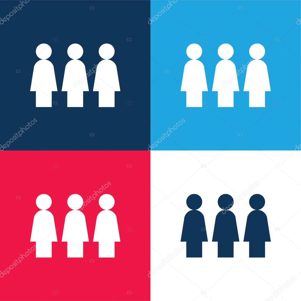 Activism blue and red four color minimal icon set