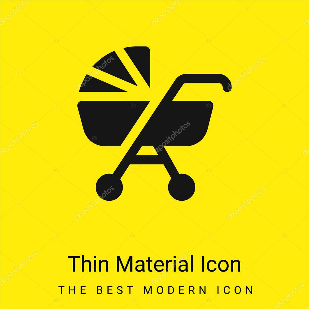 Baby Stroller minimal bright yellow material icon
