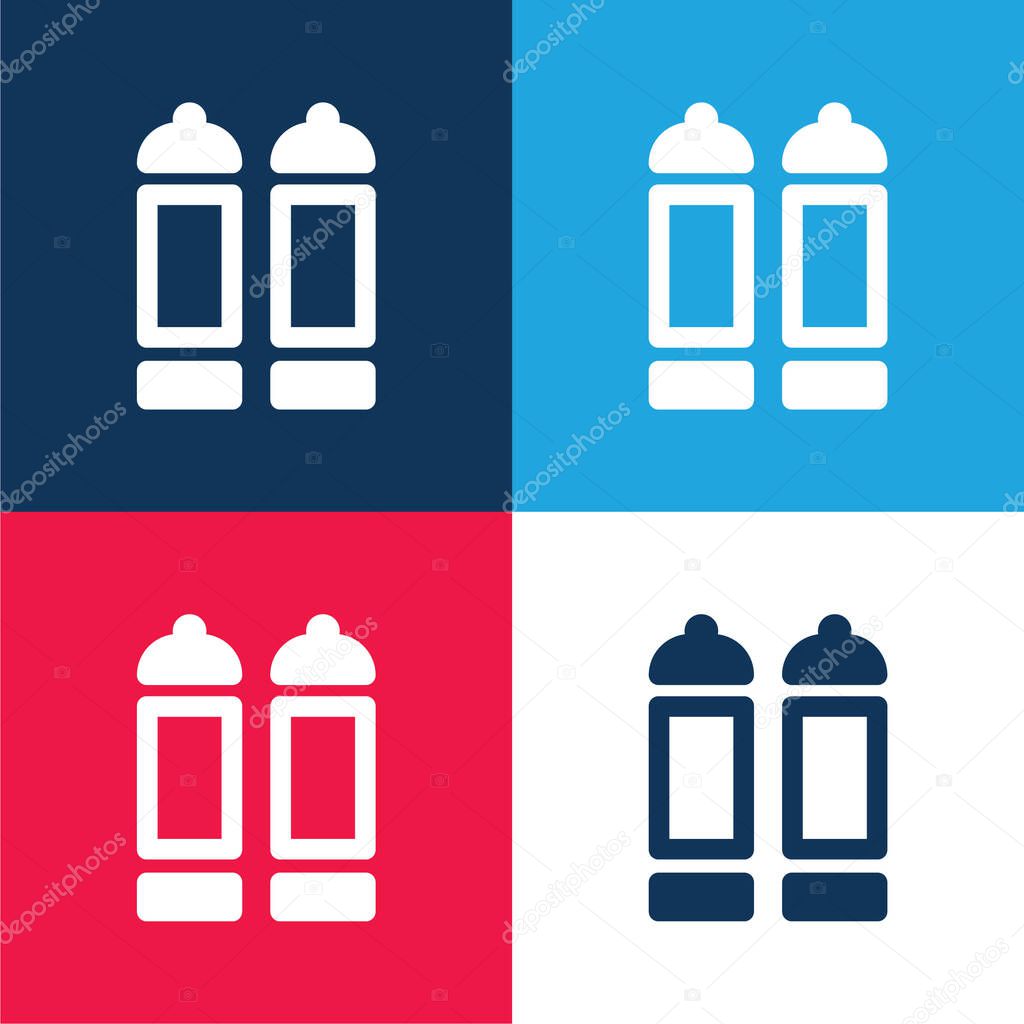 Big Spice Rack blue and red four color minimal icon set