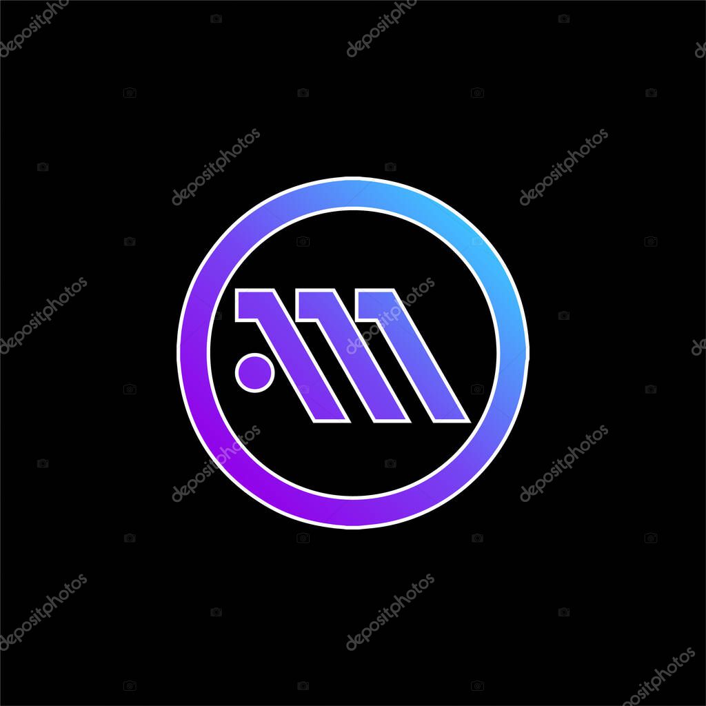 Athens Metro Logo Symbol blue gradient vector icon