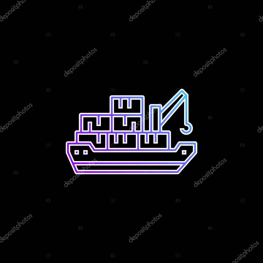 Barge blue gradient vector icon