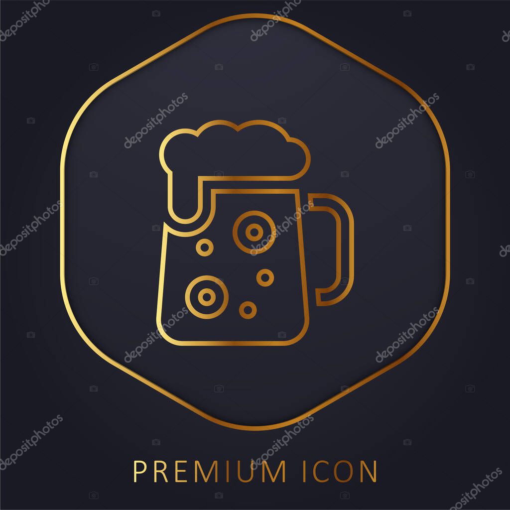 Beer golden line premium logo or icon