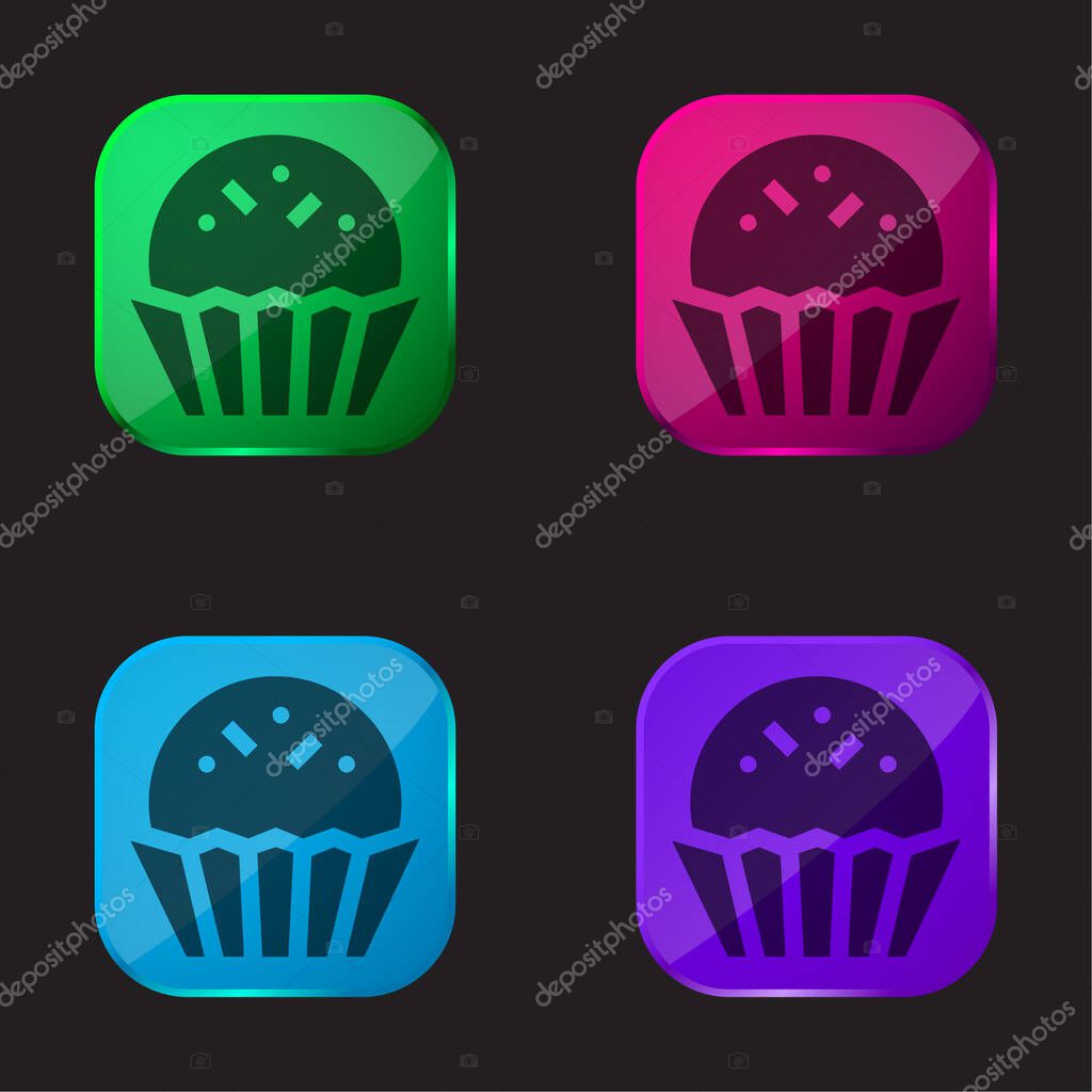 Bonbon four color glass button icon