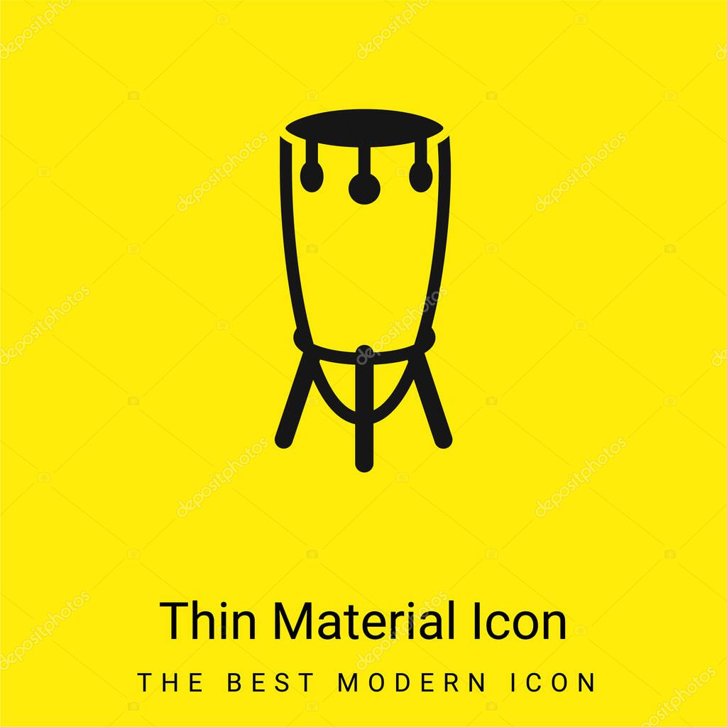African Tall Drum With Stand minimal bright yellow material icon